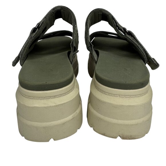 UGG Size 8 Grunge Gothic Olive Green Platform Sandals with Adjustable Straps - Picture 3 of 9